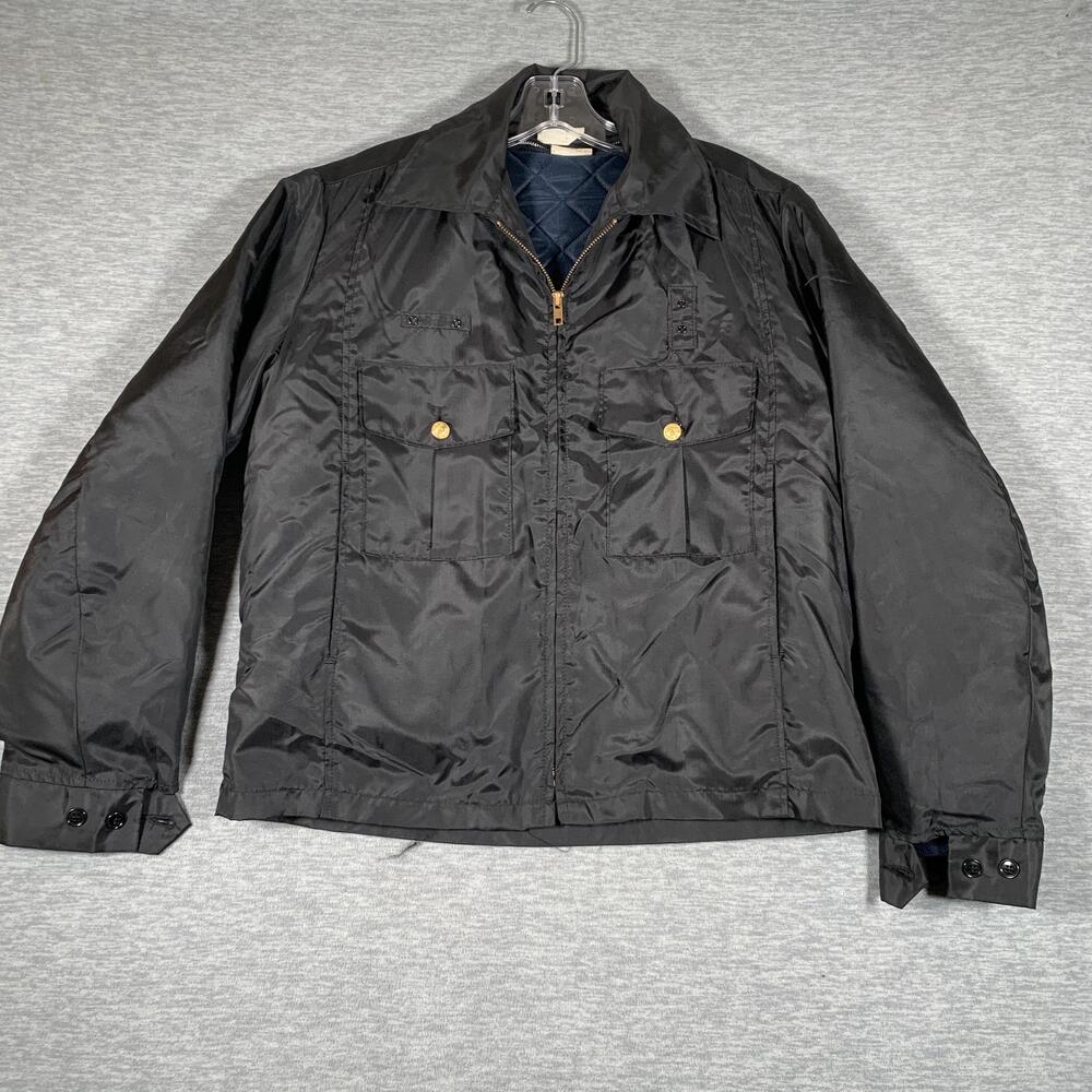 Vintage Horace Small Jacket Mens 42 Black Chill Chaser Nylon Workwear Insulated